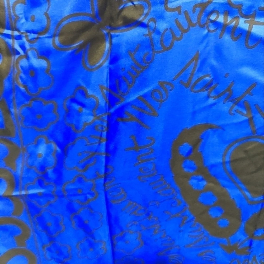 Very Rare Print Authentic YSL Yves Saint Laurent Silk Scarf - Picture 11 of 13